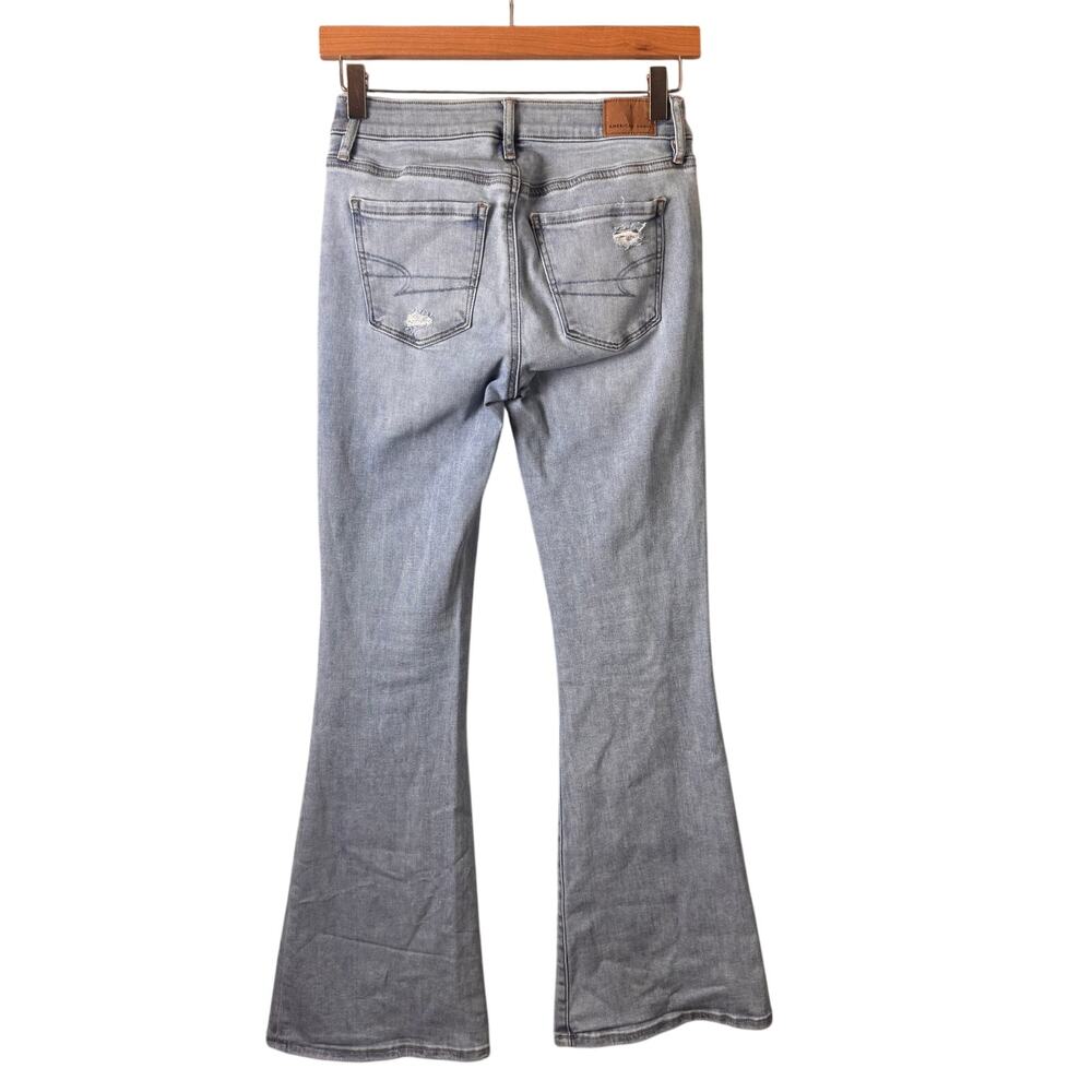 American Eagle Flare Leg Jeans Women’s 0 Distressed Boho Western Low Rise Y2K - Picture 2 of 12